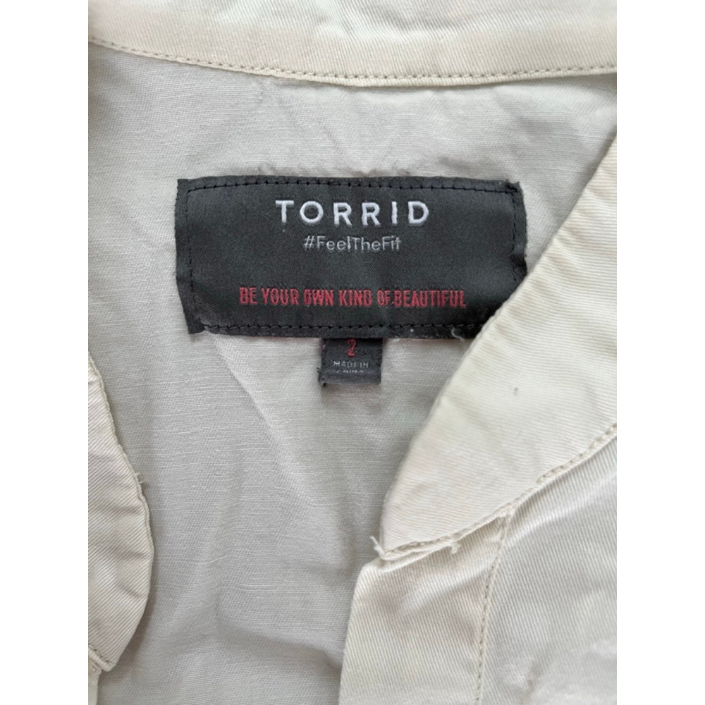 Torrid Utility Jacket Cream Women's Size 2 - Picture 3 of 3